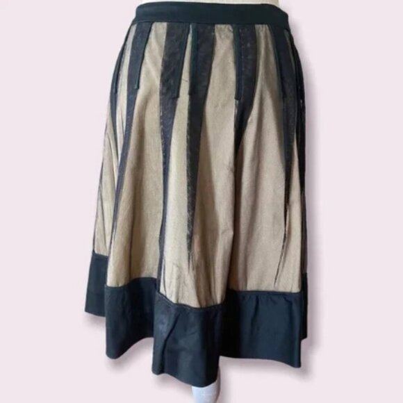 INC Midi Tan and Black Skirt. Size: small. - Picture 4 of 5